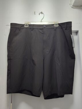 PGA Tour Men's Dark Charcoal Flat-Front Golf Shorts